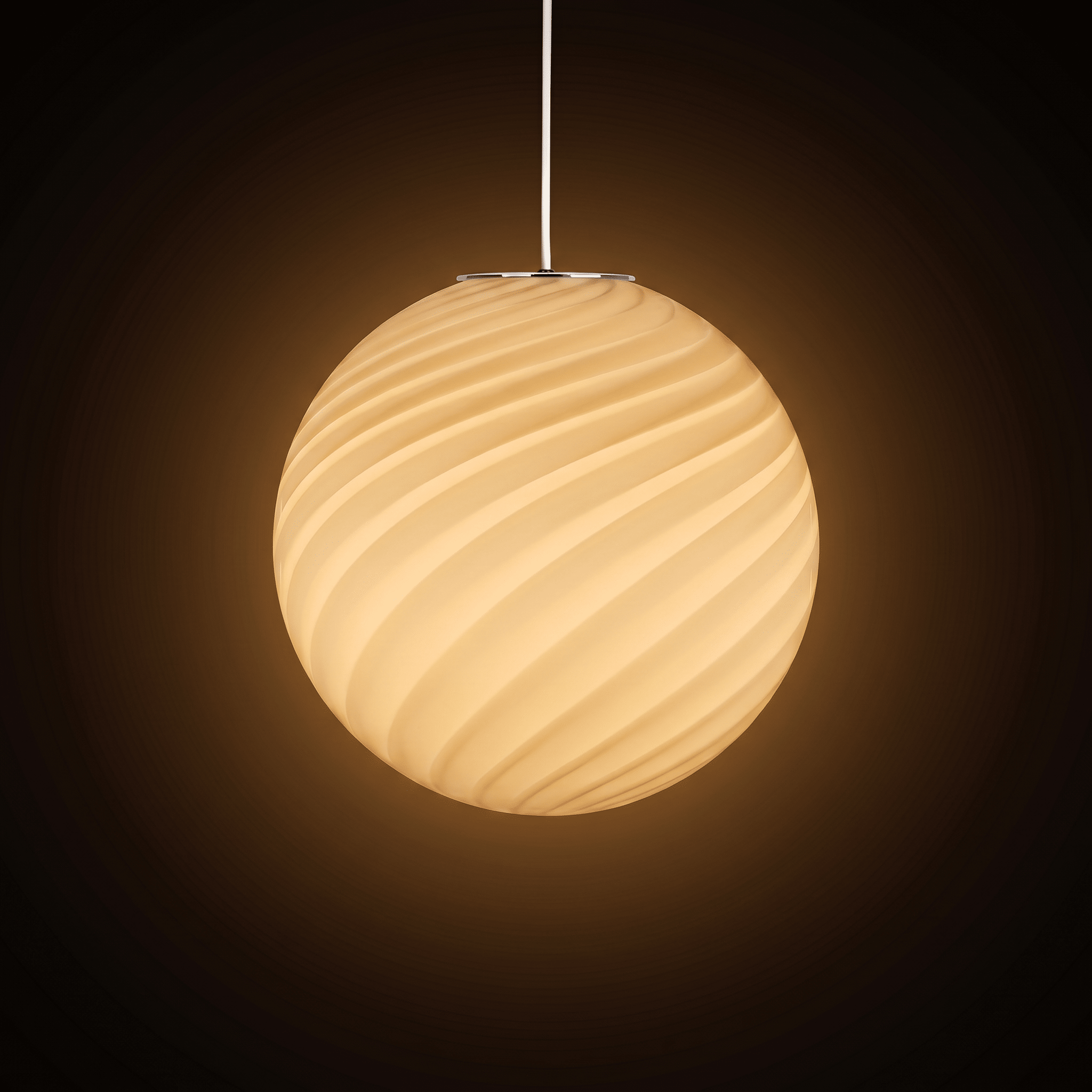 Candy Murano glass sphere pendant lamp butter swirl D30