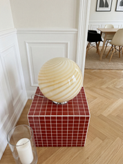 Lampada da tavolo Candy Murano a sfera in vetro, burro a spirale , D30