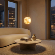 Lampada a sospensione Candy a sfera in vetro di Murano "caffè e latte" D20