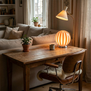 Lampada da tavolo Candy a sfera in vetro di Murano "Caffè & latte"  D20