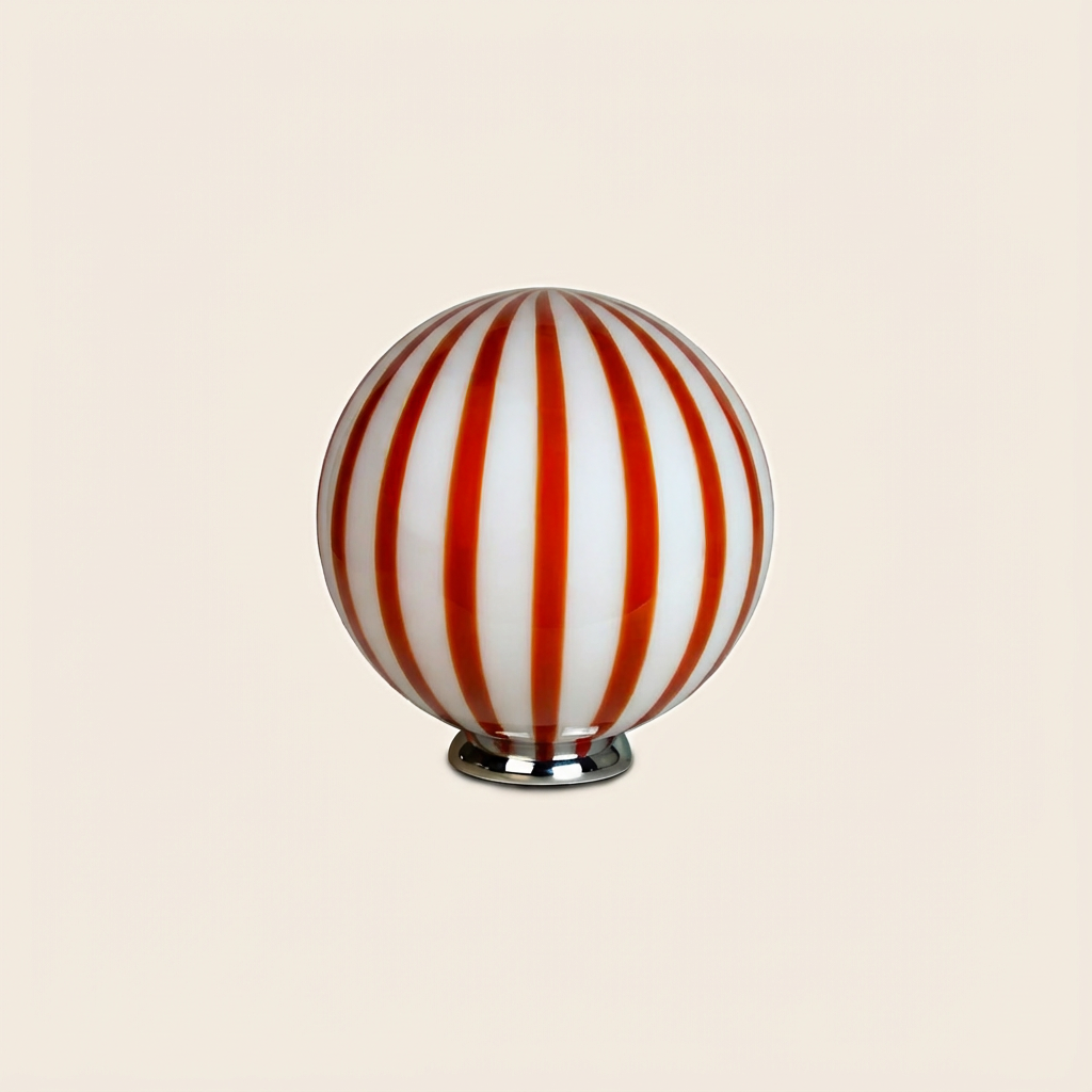 Lampada da tavolo Candy a sfera in vetro di Murano "Caffè & latte"  D30