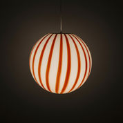 Lampada a sospensione Candy a sfera in vetro di Murano "caffè e latte" D30