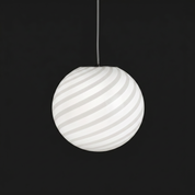 Candy Murano glass sphere pendant lamp white swirl D20