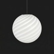 Candy Murano glass sphere pendant lamp white swirl D30