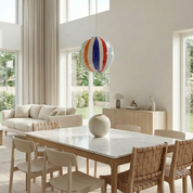 Lampada a sospensione Candy a sfera in vetro di Murano arlecchino dritto D30