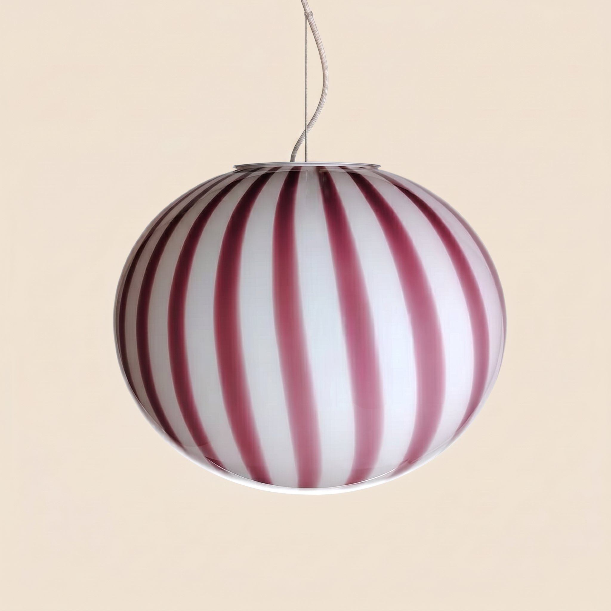 Candy Murano glass oval pendant lamp amethyst D40