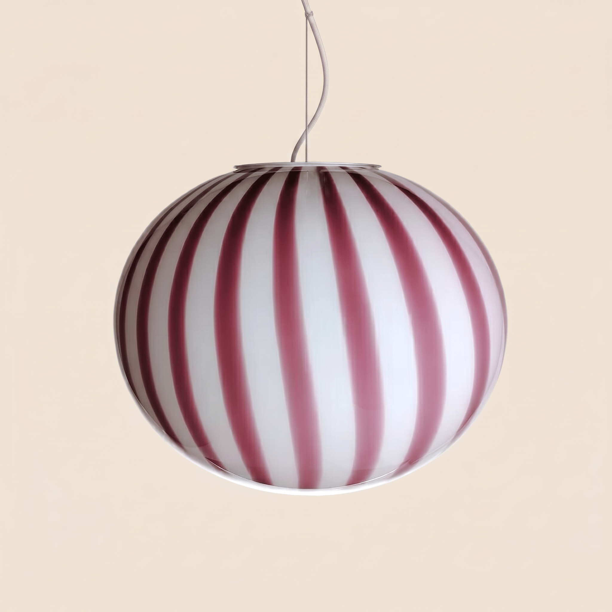Candy Murano glass oval pendant lamp amethyst D40
