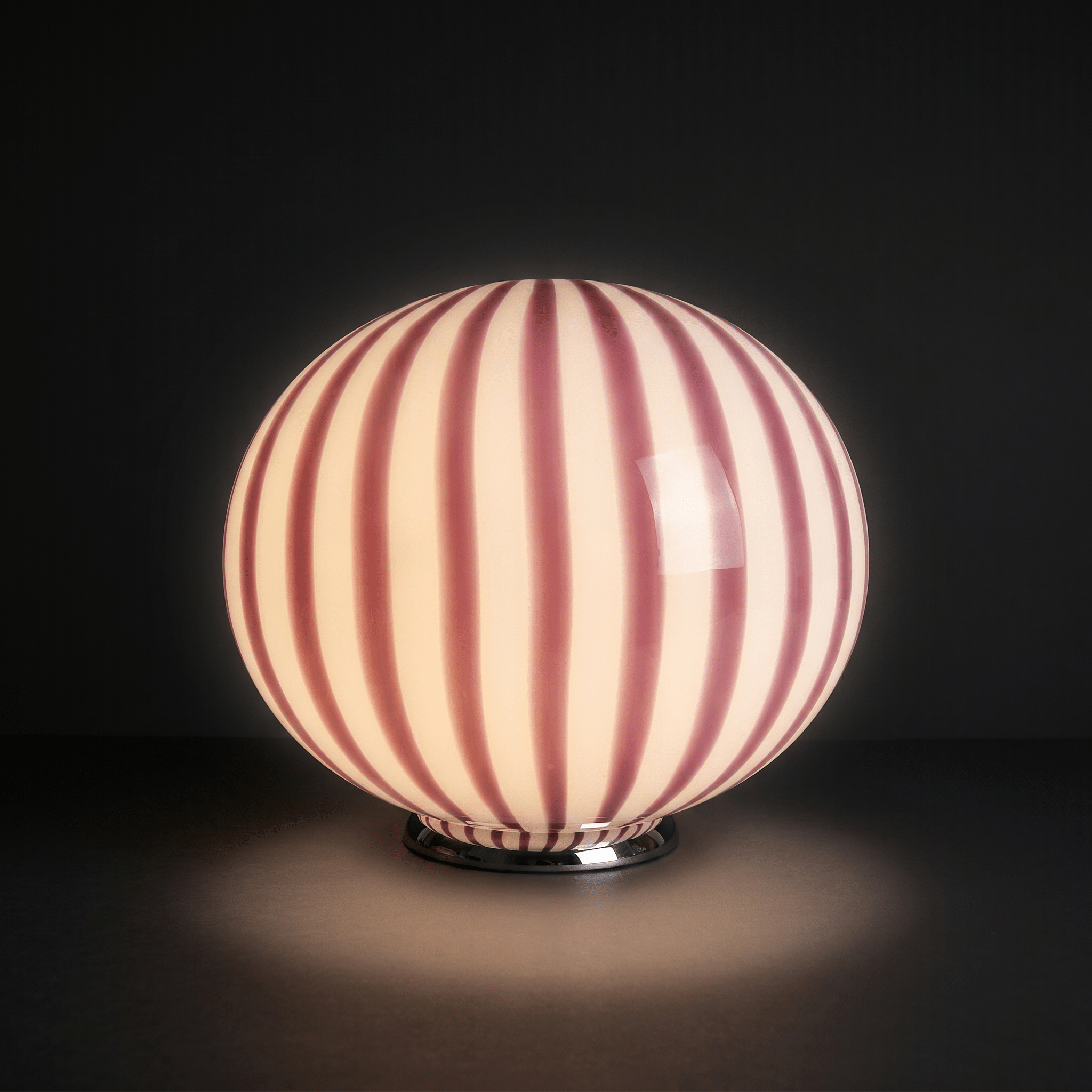 Candy Murano glass oval table lamp amethyst D40