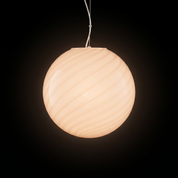 Candy Murano glass sphere pendant lamp peach swirl D40