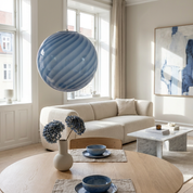 Candy Murano glass sphere pendant lamp blueberry blue swirl D40