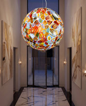 Lampada a sospensione "Murrina" a sfera in vetro di Murano D40