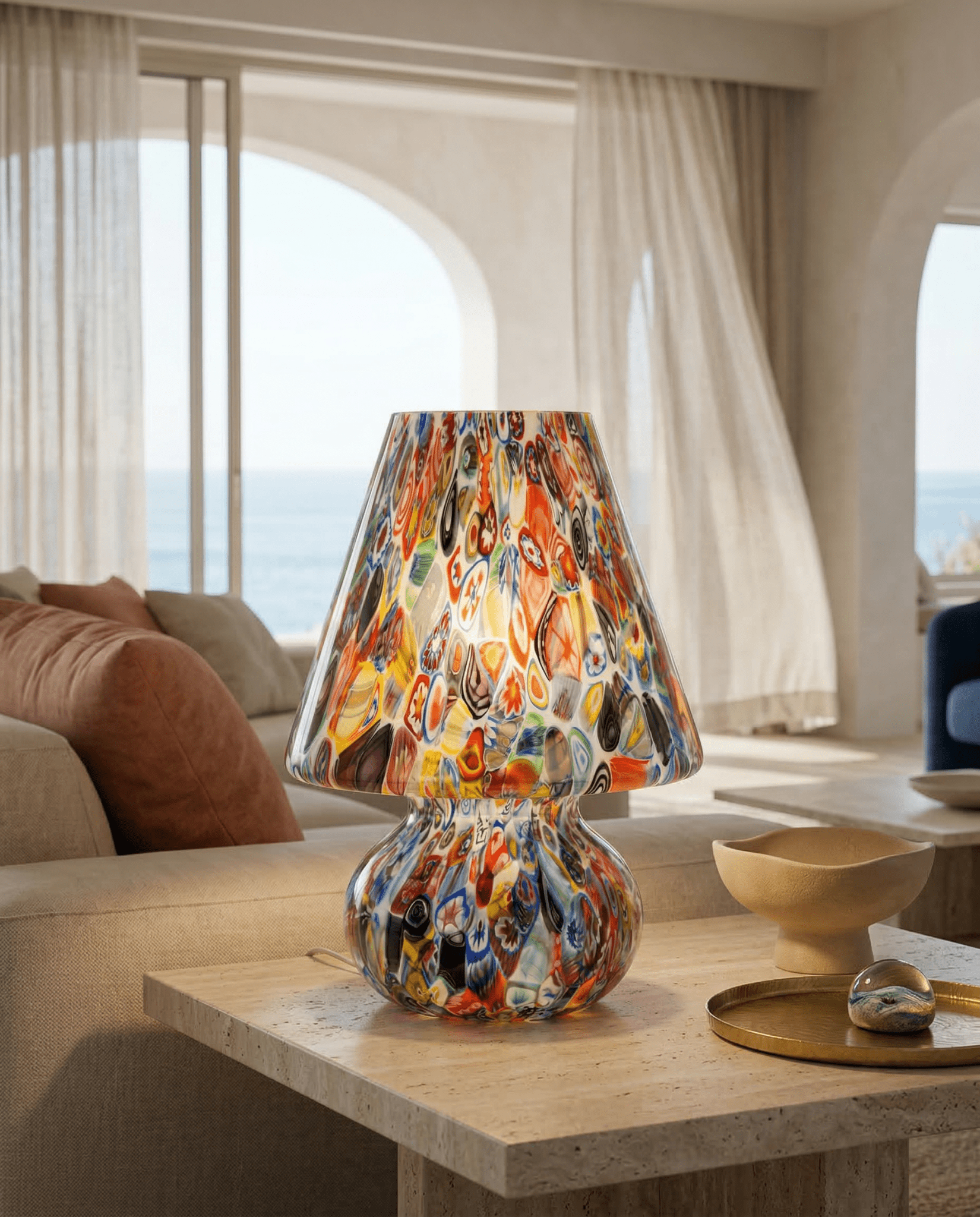 Candy Murano glass Mushroom table lamp Murrina