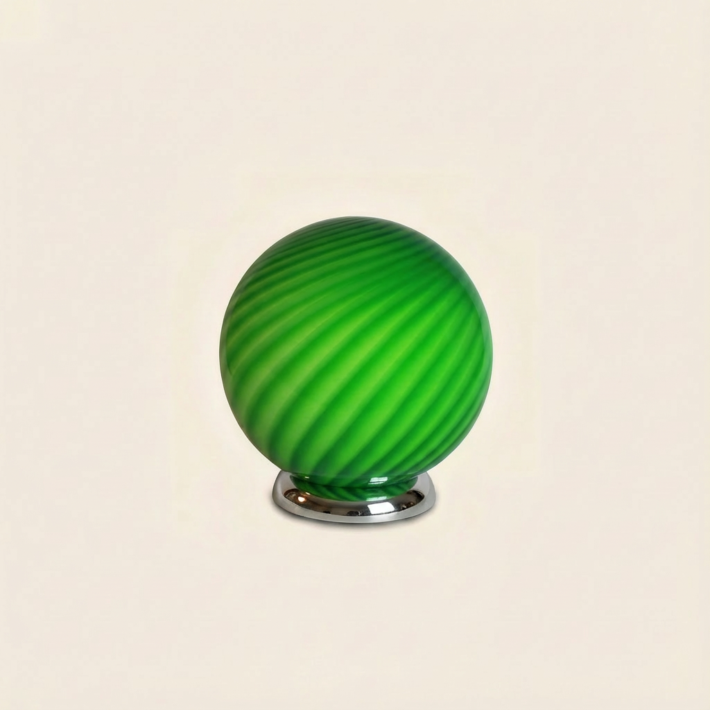Lampada da tavolo Candy a sfera in vetro di Murano verde lime a spirale D20