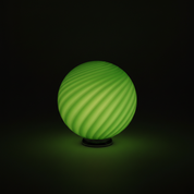 Lampada da tavolo Candy a sfera in vetro di Murano verde lime a spirale D30