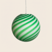 Candy Murano glass sphere pendant lamp green mint swirl D40