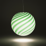 Candy Murano glass sphere pendant lamp green mint swirl D40