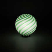 Lampada da tavolo Candy a sfera in vetro di Murano verde menta a spirale D30