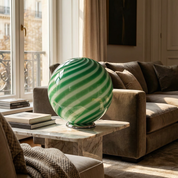 Candy Murano glass sphere table lamp green mint swirl D40
