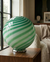 Candy Murano glass sphere table lamp green mint swirl D40