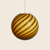 Candy Murano glass sphere pendant lamp honey yellow swirl D40