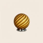 Lampada da tavolo Candy a sfera in vetro di Murano giallo miele a spirale D20