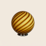 Candy Murano glass sphere table lamp honey yellow swirl D40