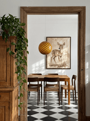 Candy Murano glass sphere pendant lamp honey yellow swirl D30