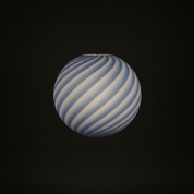 Candy Murano glass sphere pendant lamp light blue swirl D40