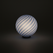 Lampada da tavolo Candy a sfera in vetro di Murano, azzurro chiaro vortice D30