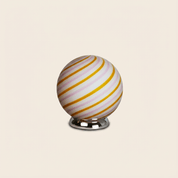 Candy Murano glass sphere table lamp "Love & Senape" pink and yellow swirl D20