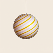 Candy Murano glass sphere pendant lamp "Love & Senape" pink and yellow swirl D30