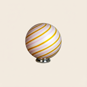 Candy Murano glass sphere table lamp "Love & Senape" pink and yellow swirl D30