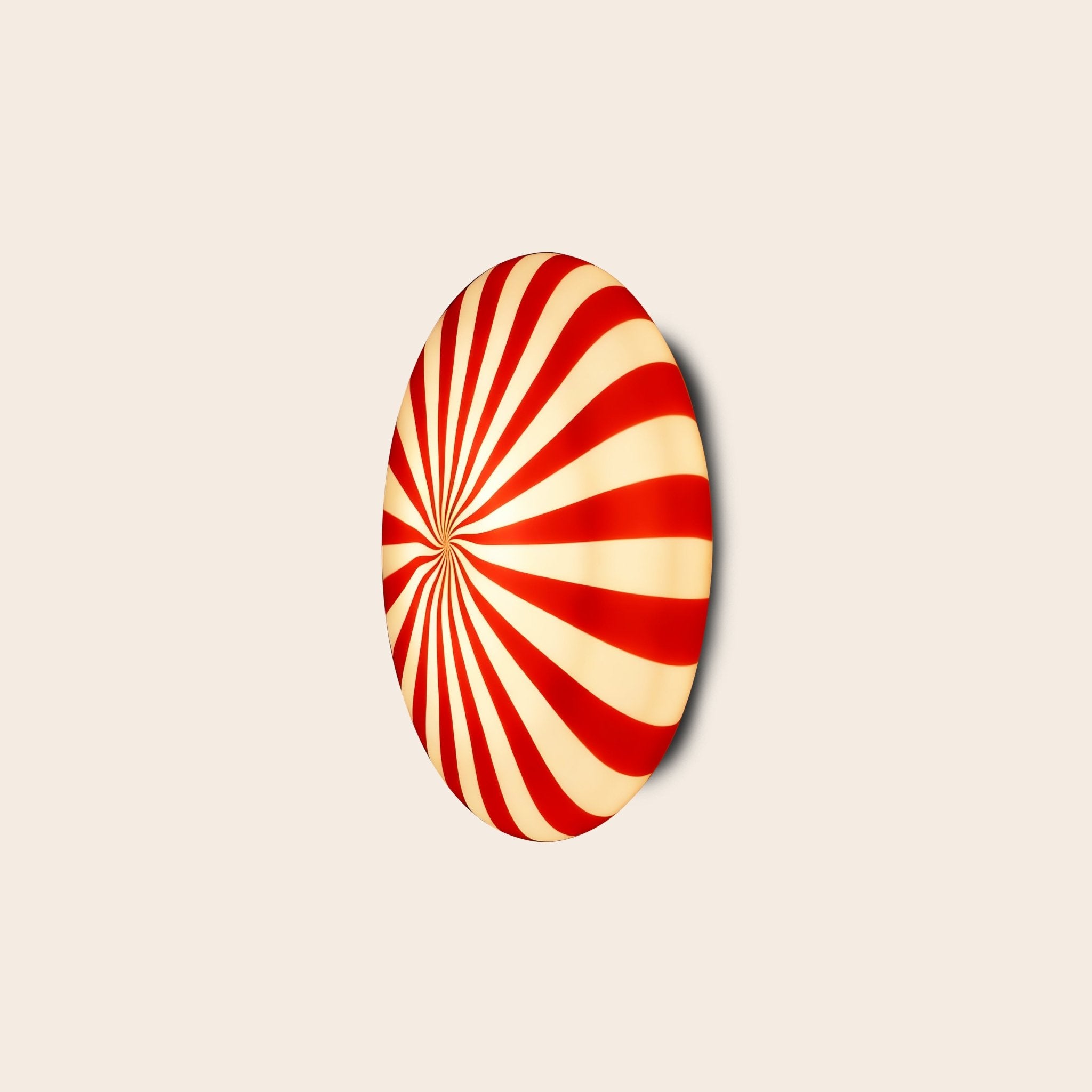 Candy Murano glass wall lamp Red & White D40