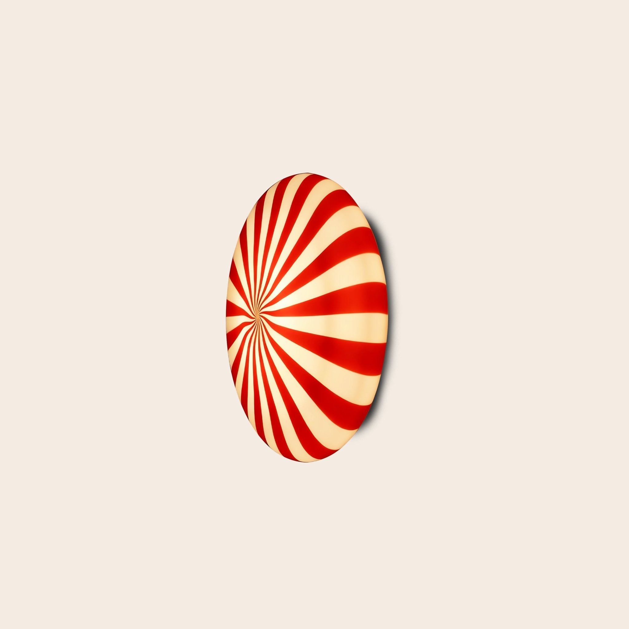 Candy Murano glass wall lamp Red & White D30