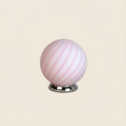 Lampada da tavolo Candy a sfera in vetro di Murano rosa marshmallow D20