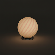 Lampada da tavolo Candy a sfera in vetro di Murano rosa marshmallow D20