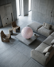 Candy Murano glass sphere table lamp marshmellow pink swirl D40