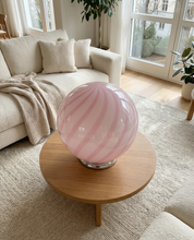 Candy Murano glass sphere table lamp marshmellow pink swirl D40