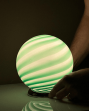 Candy Murano glass sphere table lamp green mint swirl D20