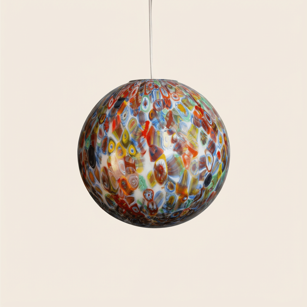 Murano glass sphere "Murrina" pendant lamp D30