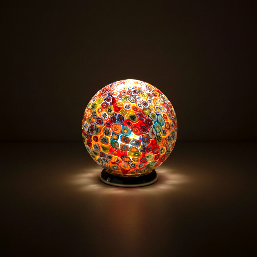 Lampada da tavolo "Murrina" a sfera in vetro di Murano D20