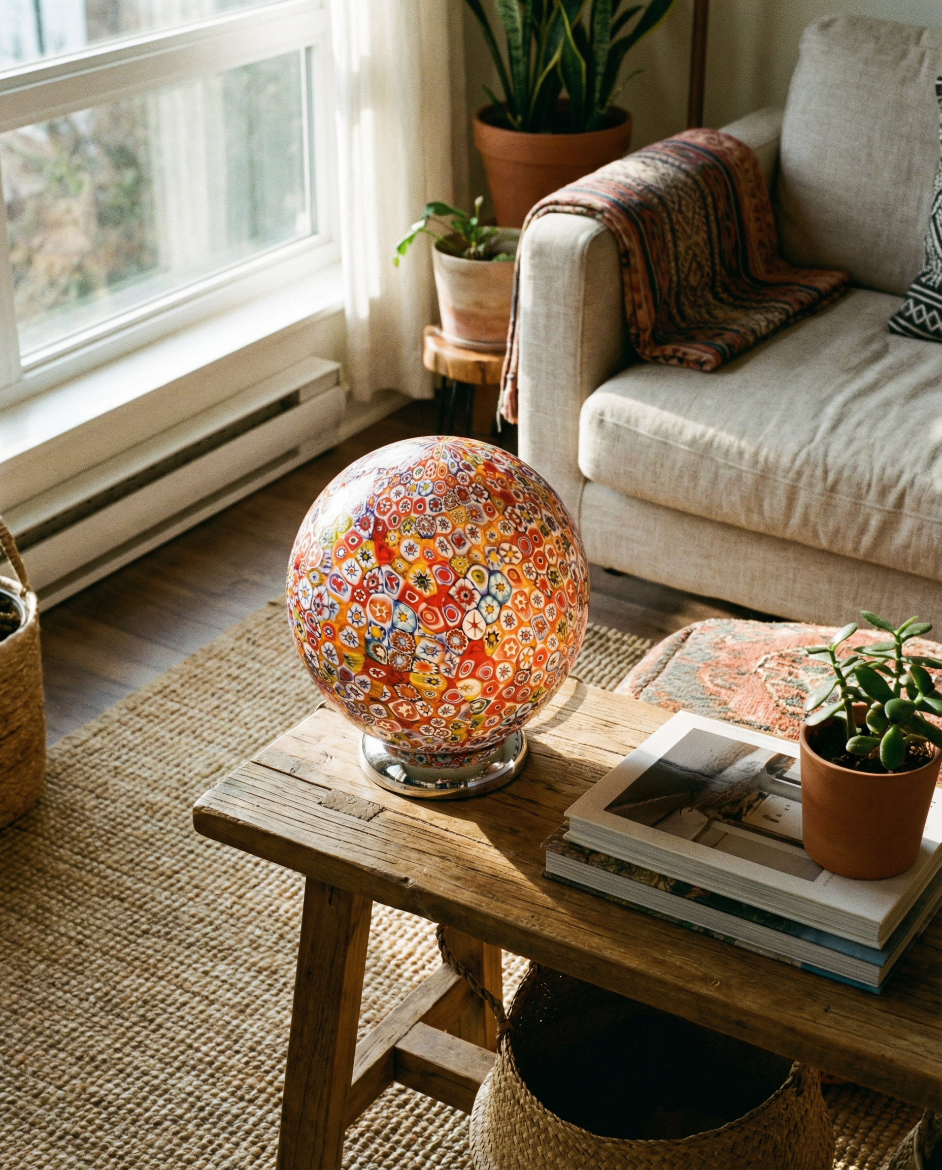 Lampada da tavolo "Murrina" a sfera in vetro di Murano D20