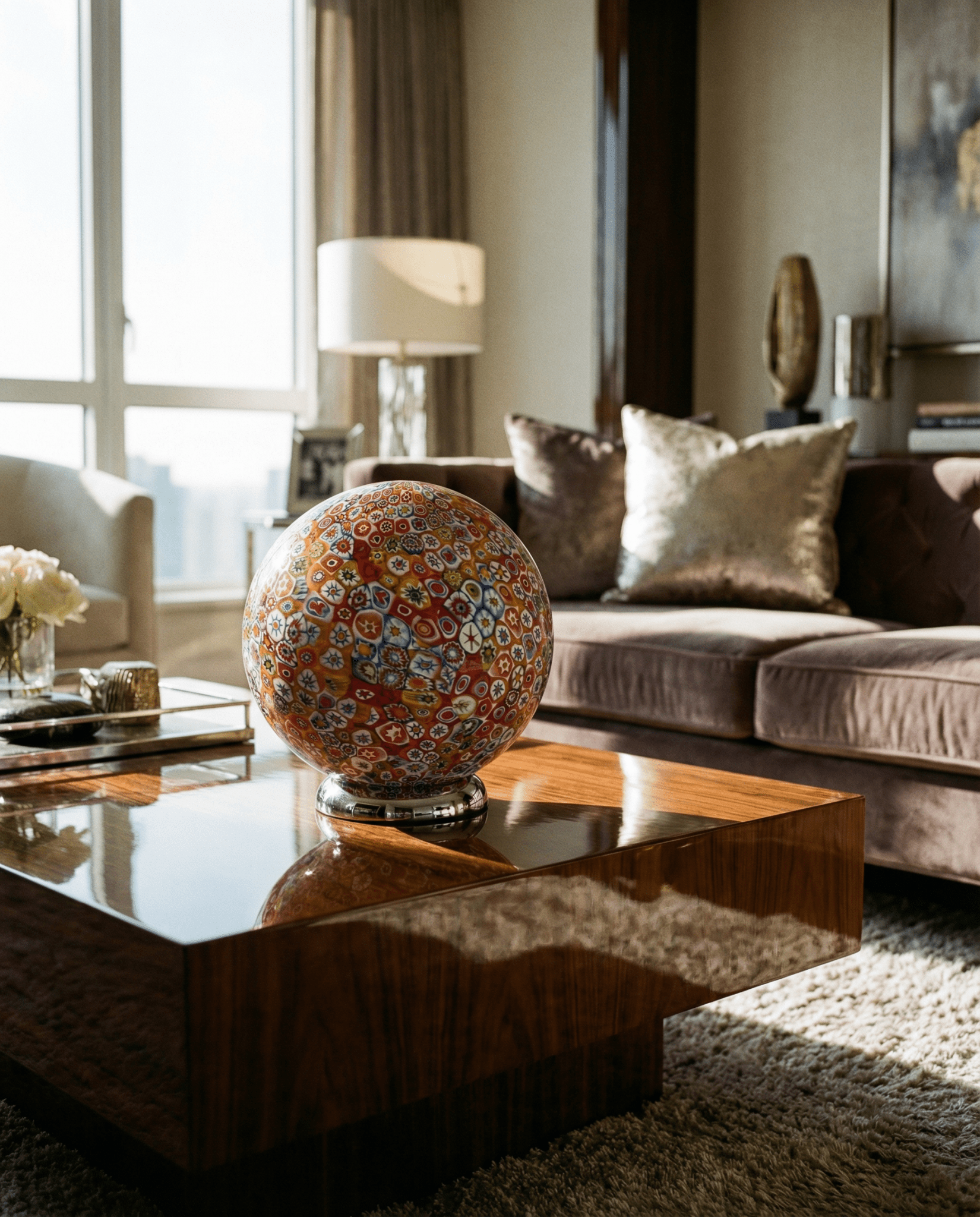 Murano glass sphere "Murrina" table lamp D20