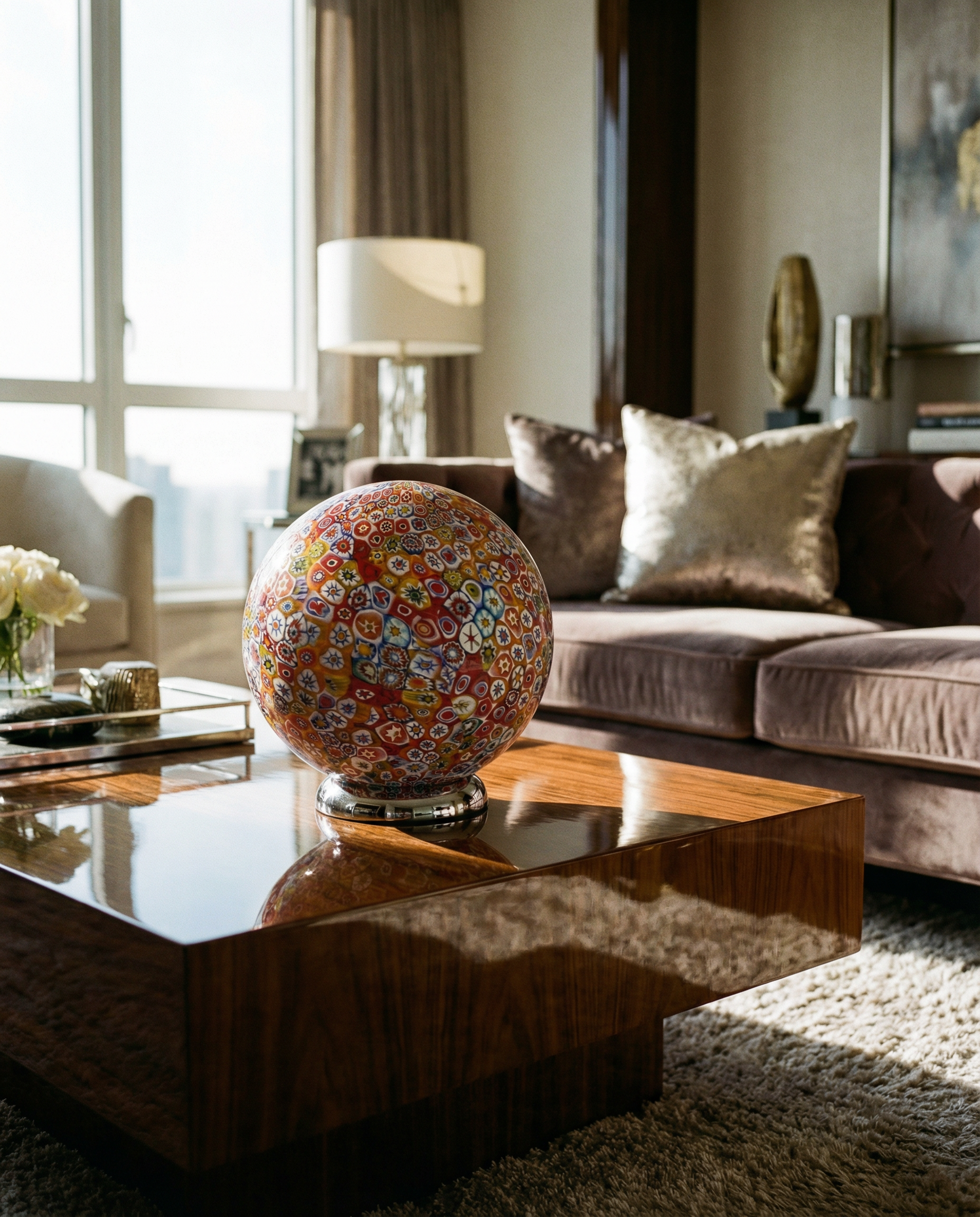 Lampada da tavolo "Murrina" a sfera in vetro di Murano D20