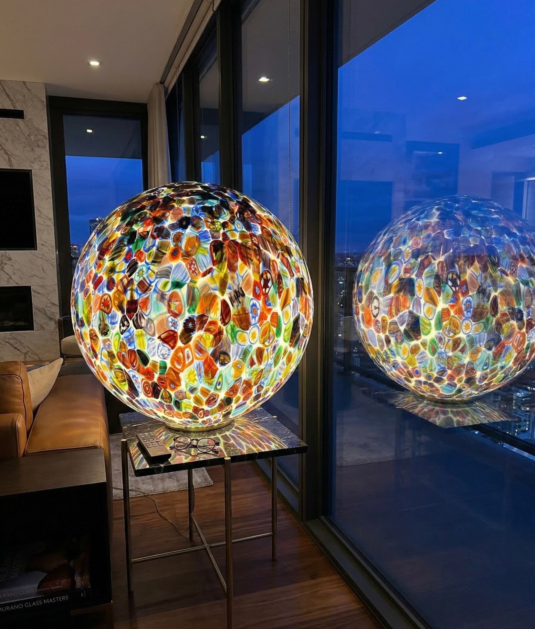 Murano glass sphere "Murrina" table lamp D50