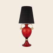 Lampada da tavolo "Venezia" con balloton Oro 24Kt e rosso rubino