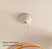 Candy Murano glass sphere pendant lamp marshmellow pink swirl D30