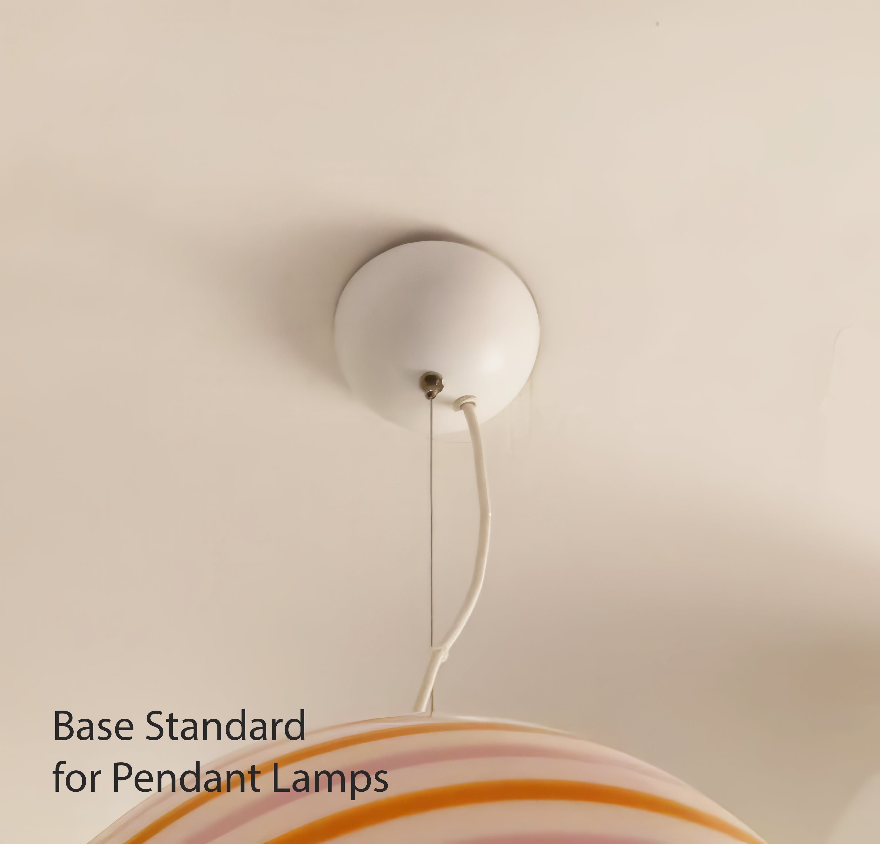 Candy Murano glass sphere pendant lamp marshmellow pink swirl D30