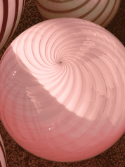 Candy Murano glass sphere table lamp peach swirl D40 Outlet