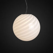 Candy Murano glass sphere pendant lamp white swirl D40